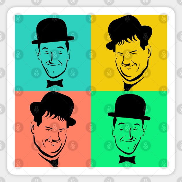 Laurel and Hardy Pop Art Tribute Sticker by ibadishi